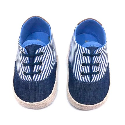 Zapatillas Deportivas Bebé Niña rayas azul marino