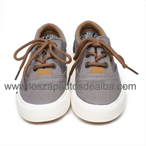 Zapatillas Lonas Niño Gris Modelo Hugo (1)