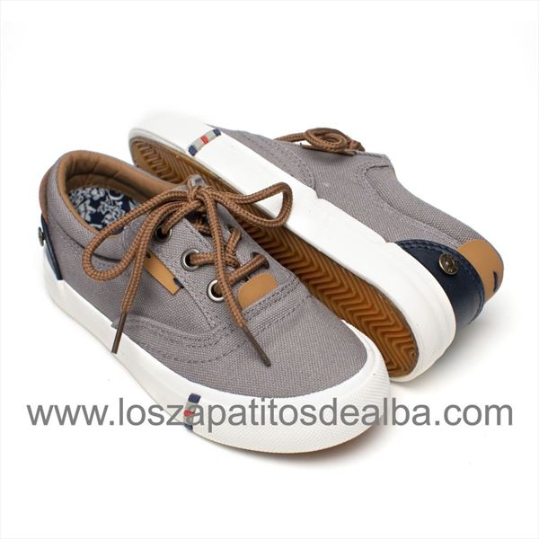 Zapatillas Lonas Niño Gris Modelo Hugo (2)