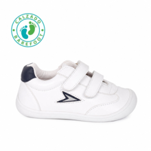 Zapatillas niño blancas velcro barefoot