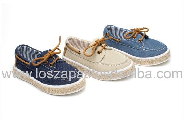 Zapatillas Niño Lona Azul Vaquera Modelo Nauticos (3)