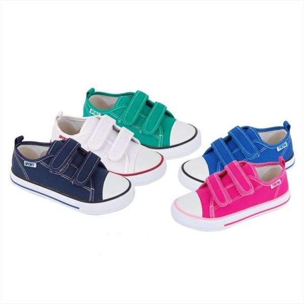 Zapatillas Lona NIño Azul Marino con velcro modelo Sport (1)