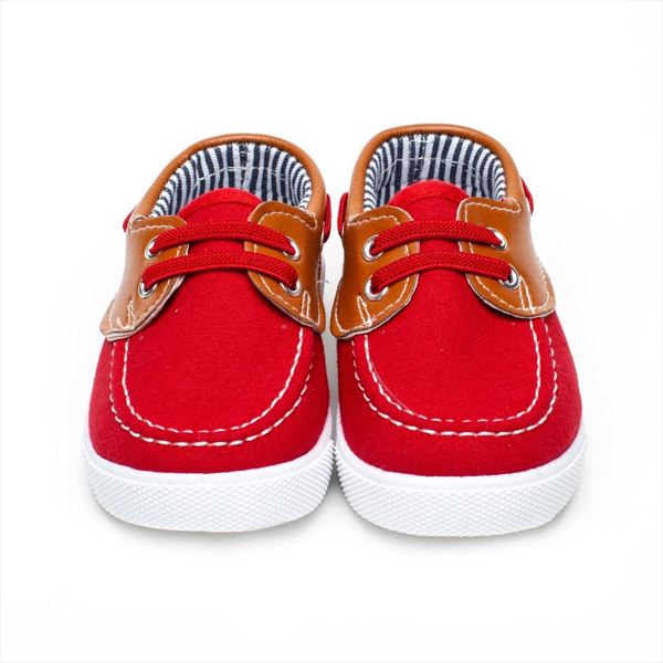 Zapatillas Niño Lona roja modelo Náutico (1)