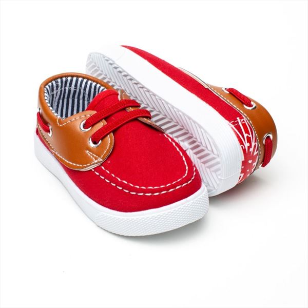 Zapatillas Niño Lona roja modelo Náutico (3)