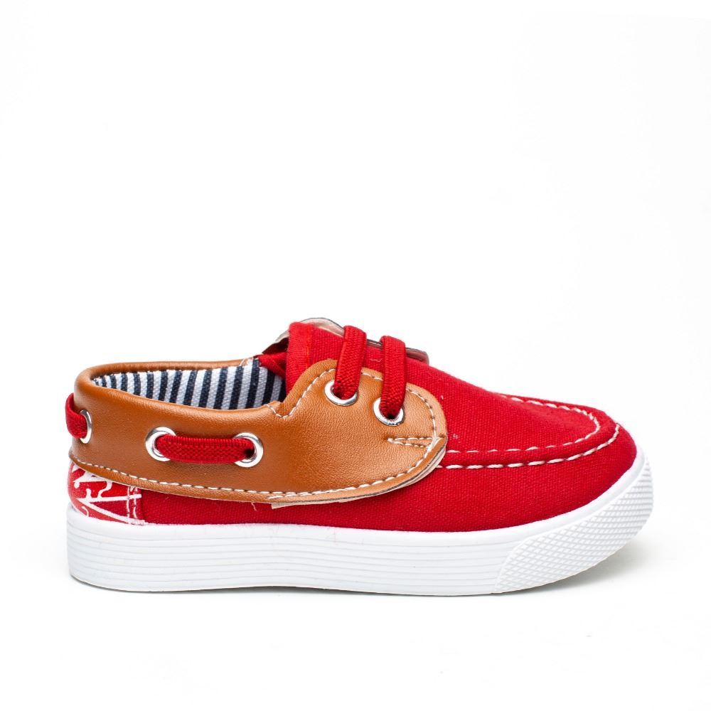 Zapatillas de Lona Rojas para Niños con Puntera