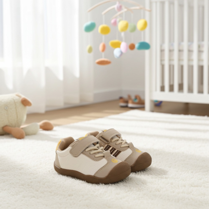 Zapatillas Respetuosas Bebe Beige y Marrón