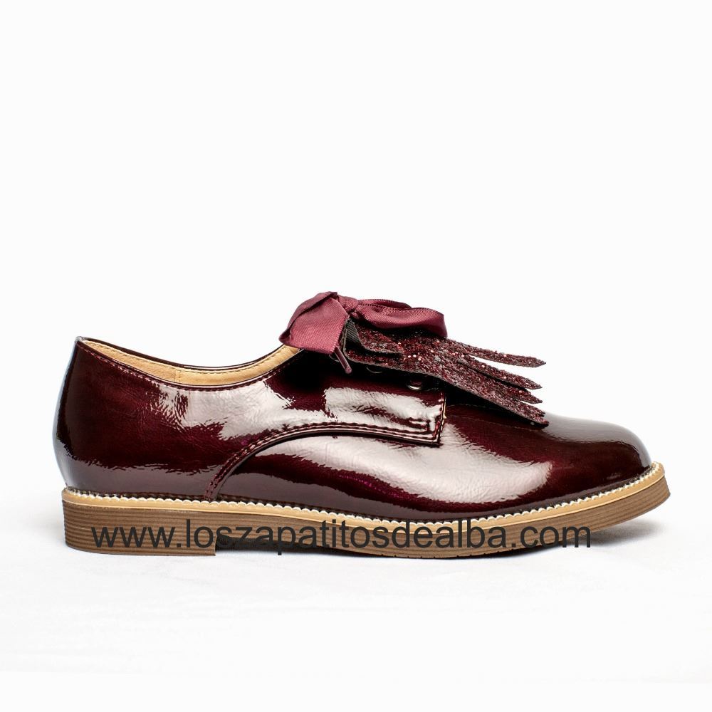 Sentimental Pericia A bordo Zapato Niña Burdeos Charol Blucher Inglés🥇 | ZapatitosDeAlba