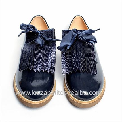 Comprar Zapato Niña Azul Marino Charol Blucher. Zapatos Niñas Baratos|zapatitos de Alba