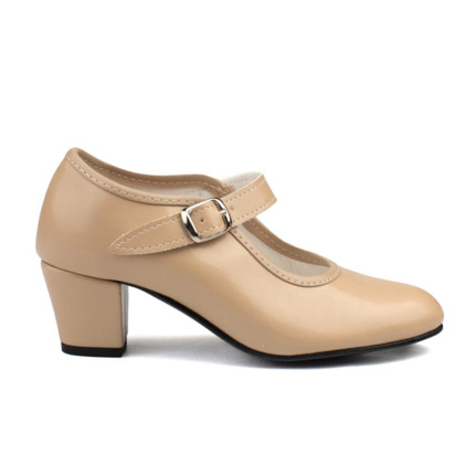 Zapatos sevillana en beige para niñas y mujeres de Pasos de Baile