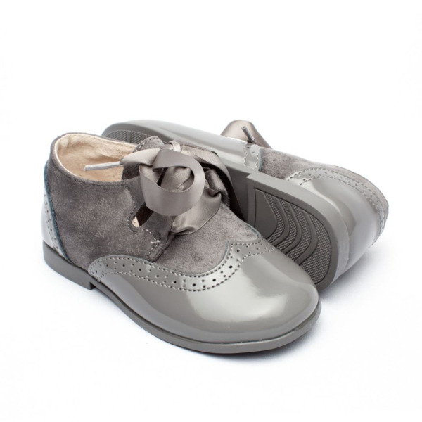 Zapato Niña Gris Modelo blucher inglés (3)