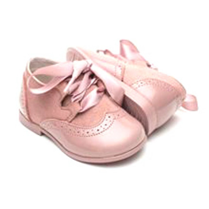 Zapato niña rosa modelo blucher inglés