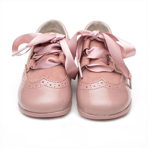 Zapato niña rosa modelo blucher inglés (1)