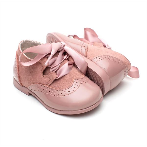 Zapato niña rosa modelo blucher inglés (2)