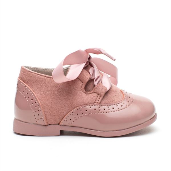 Zapato niña rosa modelo blucher inglés