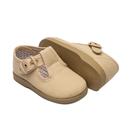 Zapato Niño Lona Modelo Pepito Beige