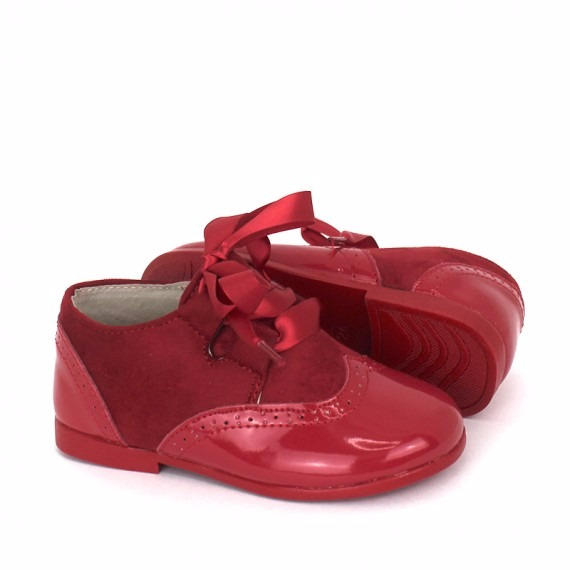 Zapato unisex rojo modelo blucher inglés (1)