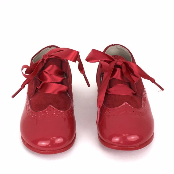 Zapato unisex rojo modelo blucher inglés (2)