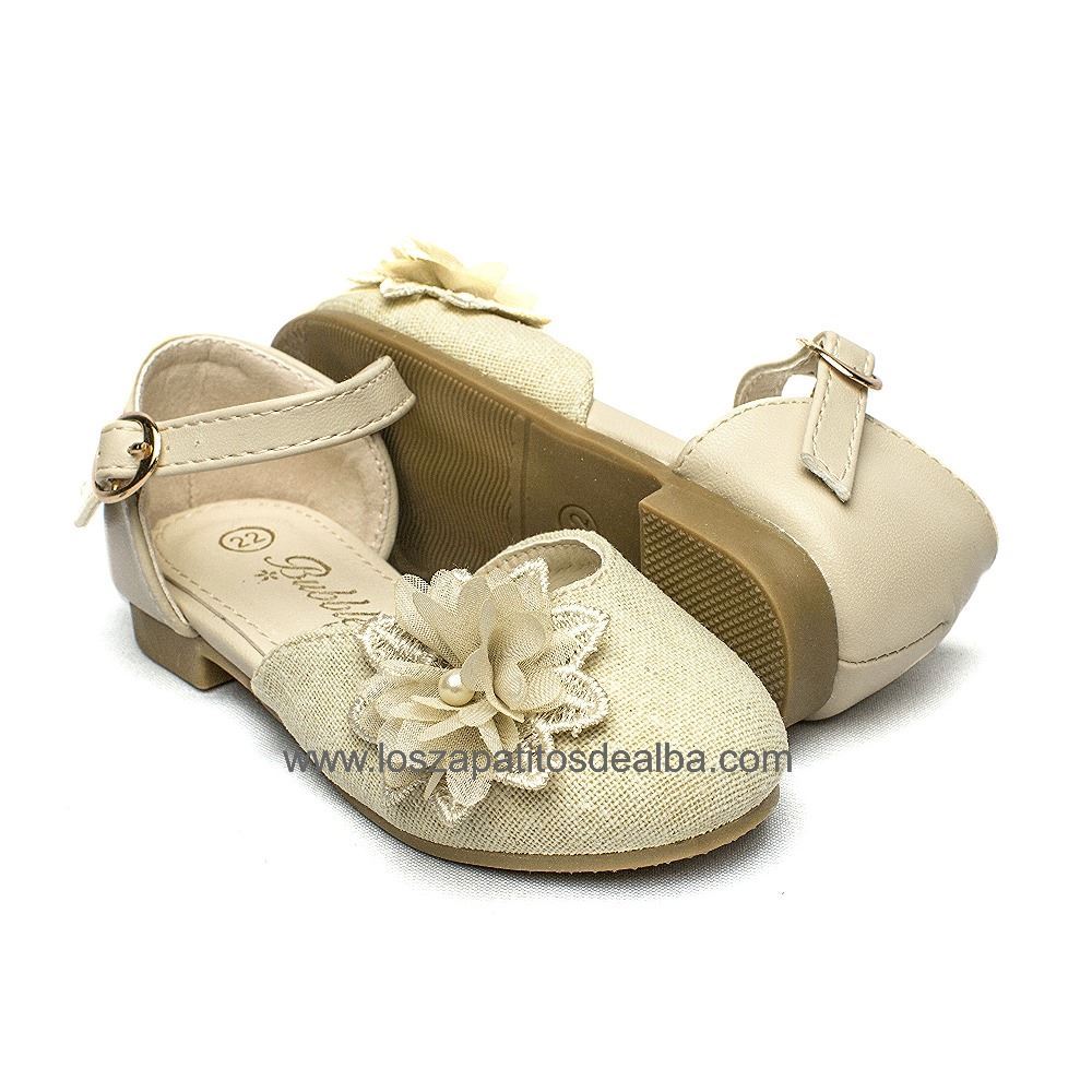 Zapatos ceremonia niña Beige modelo Margarita🥇