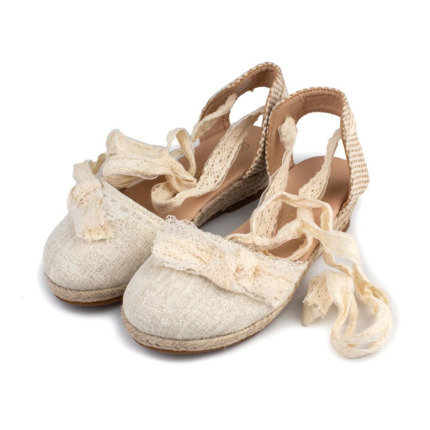 Comprar Zapatos Comunión Niña Esparteña Beige Modelo Lazo