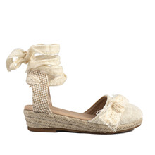 Zapatos Comunión Niña Esparteña Beige Modelo Lazo