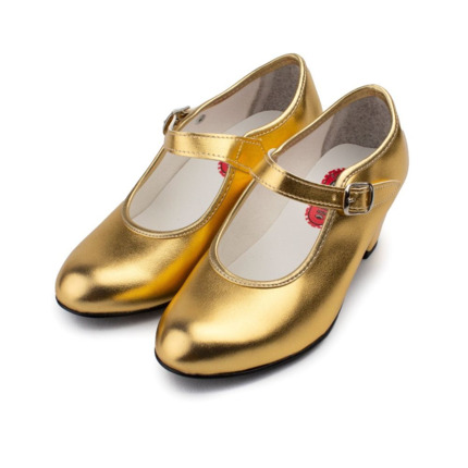 Zapatos Flamenca Niña Dorado