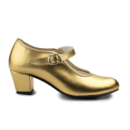 Zapatos Flamenca Niña Dorado