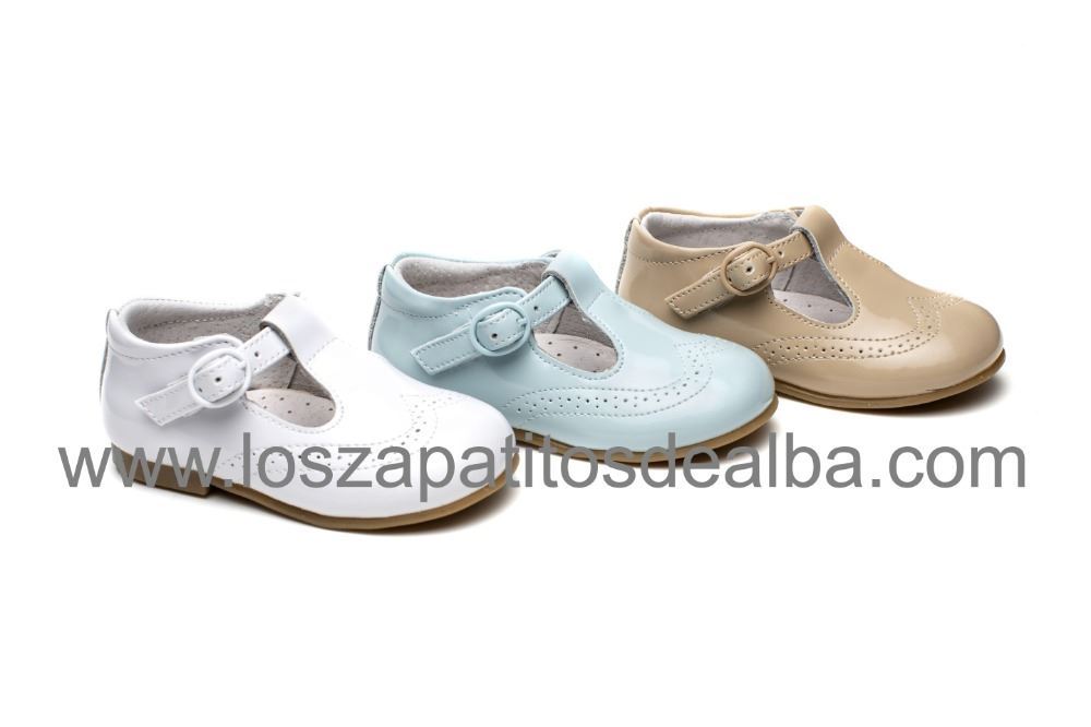Zapatos Niño Charol Blanco Modelo Angel.🥇 | ZapatitosDeAlba